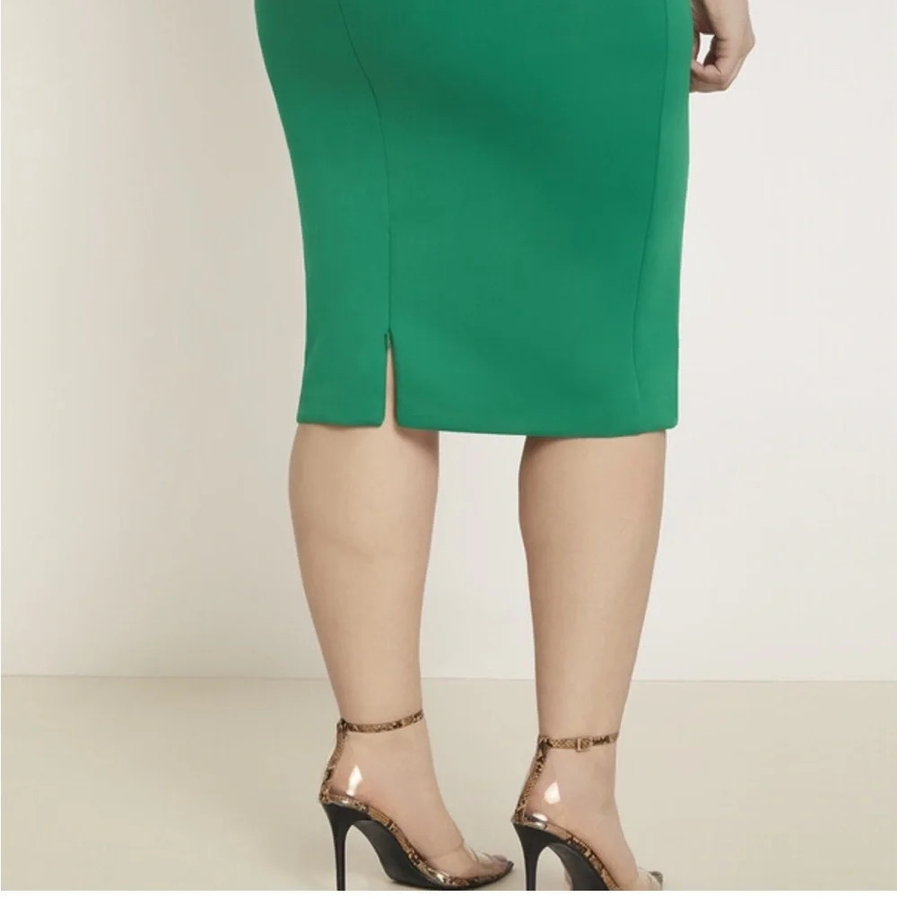 ELOQUII Neoprene Pencil Skirt - PINK - Picture 4 of 6